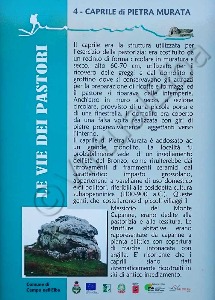 Cartellone desrittivo di Pietra Murata