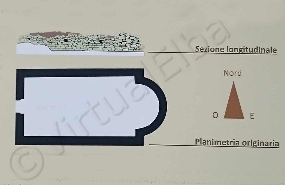 Disegno della chiesa di Santa Maria alle Piane al Canale