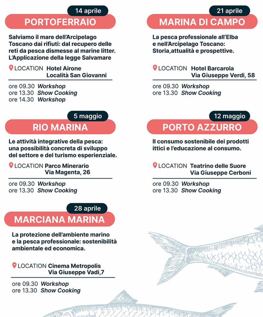 Vissen met smaak: vijf afspraken op Elba om te praten over de zee, vissen en vissers in de landen van de Etrusken